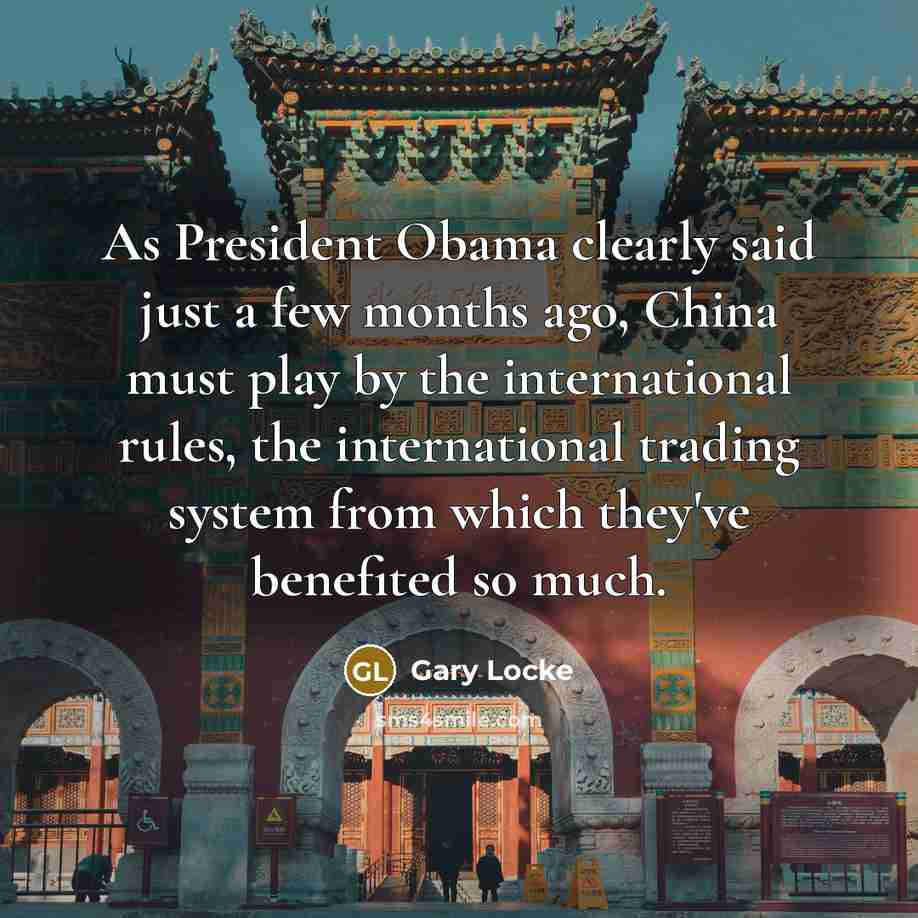 “As President Obama clearly said just a few months ago,…” quote by Gary Locke