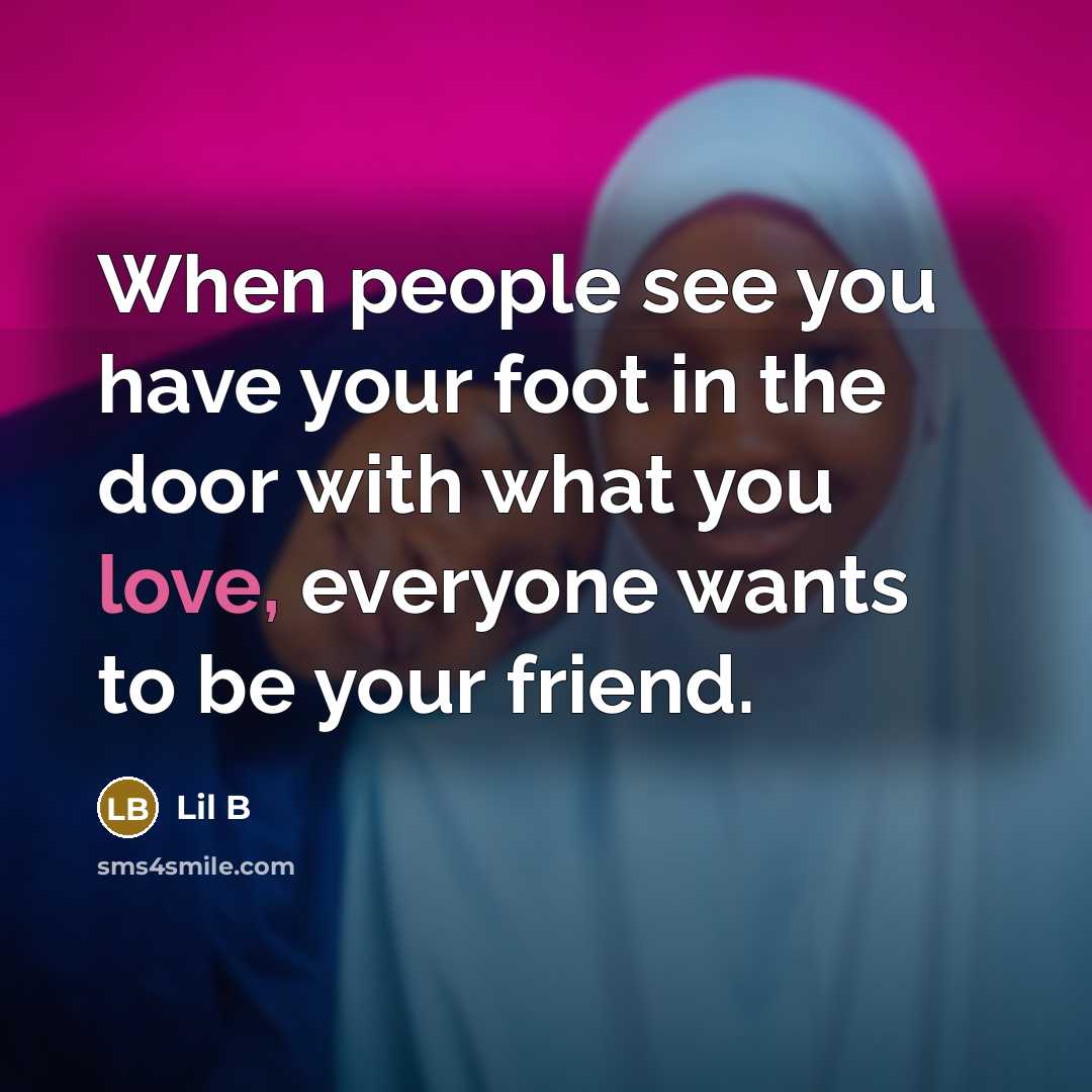 “When people see you have your foot in the door…” quote by Lil B