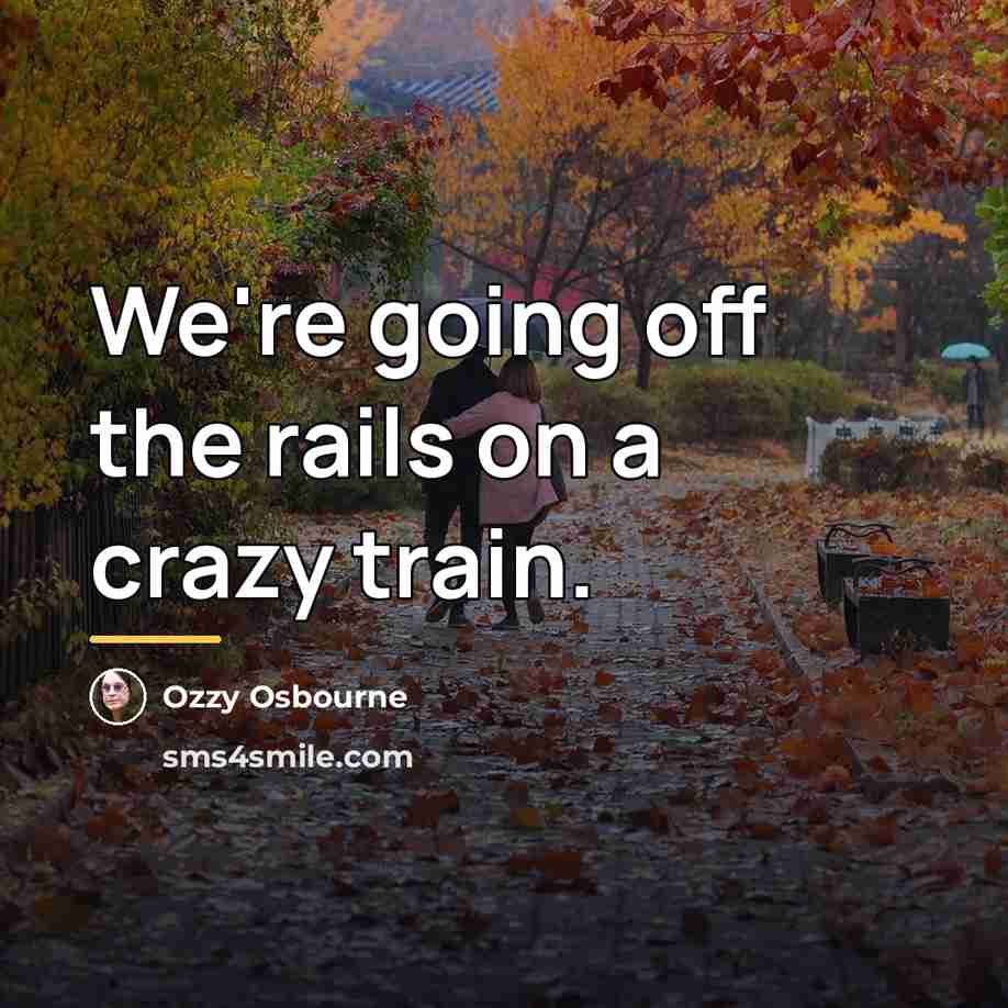 “We're going off the rails on a crazy train.…” quote by Ozzy Osbourne