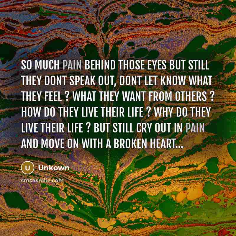 “So Much Pain Behind Those Eyes But Still They Dont…” quote by Unkown