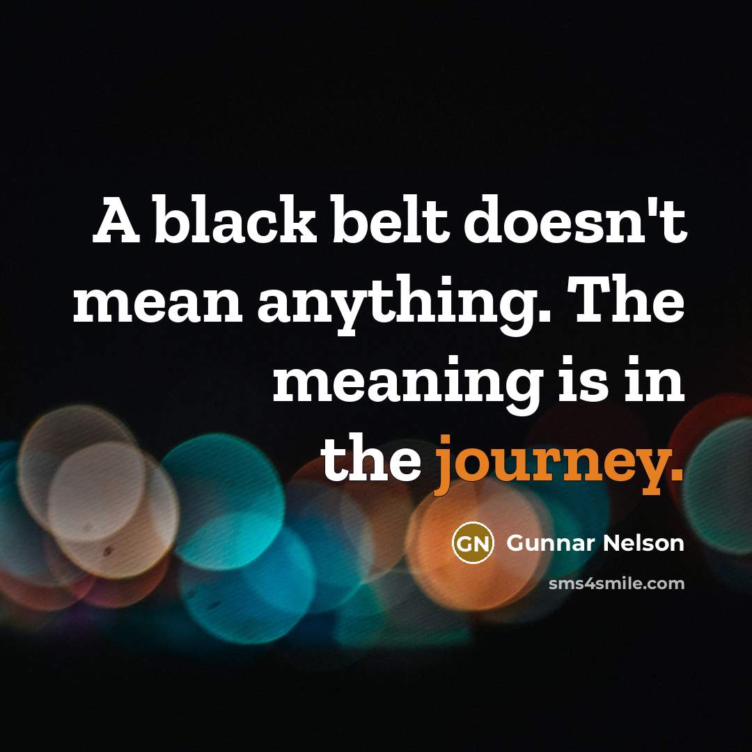“A black belt doesn't mean anything. The meaning is in…” quote by Gunnar Nelson