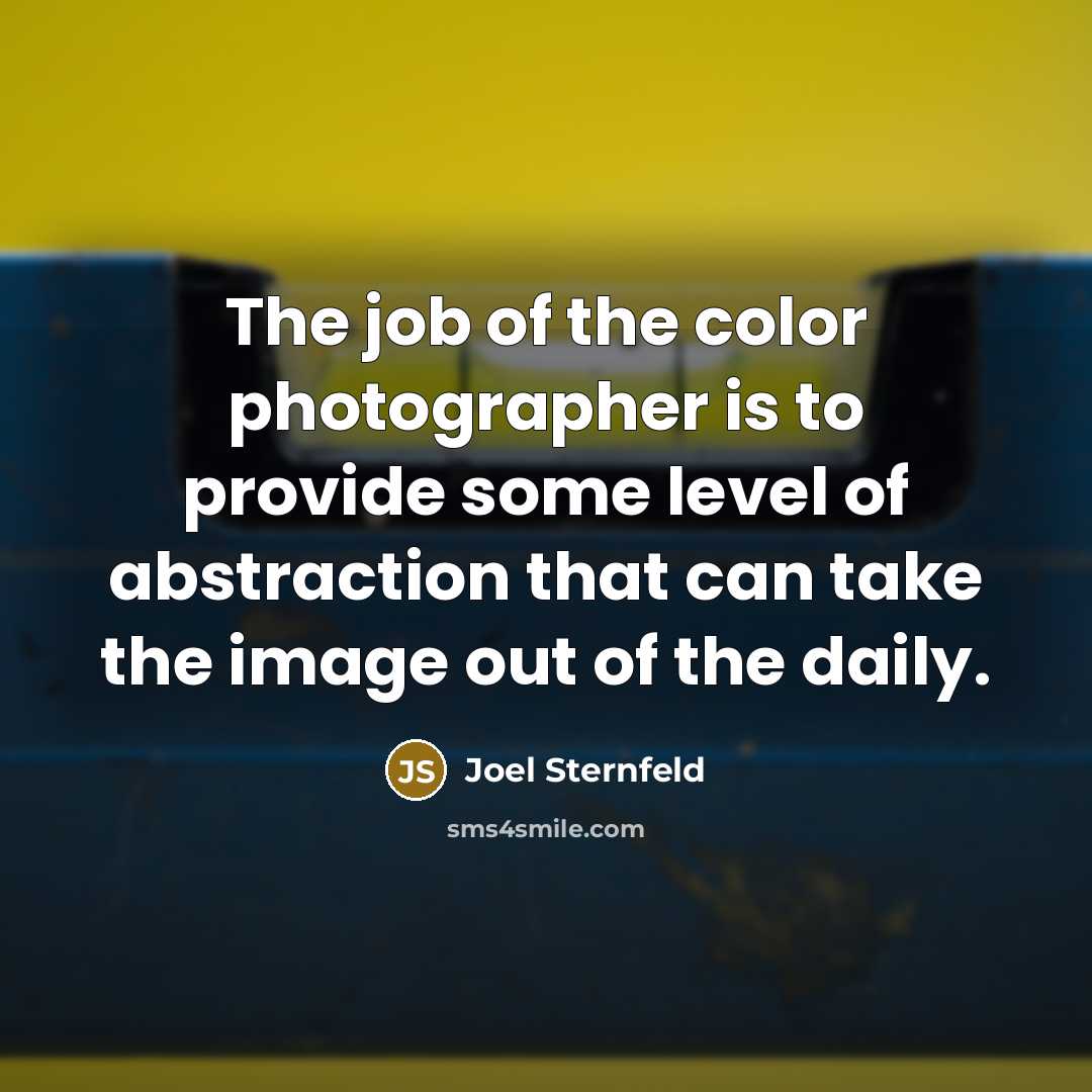 “The job of the color photographer is to provide some…” quote by Joel Sternfeld