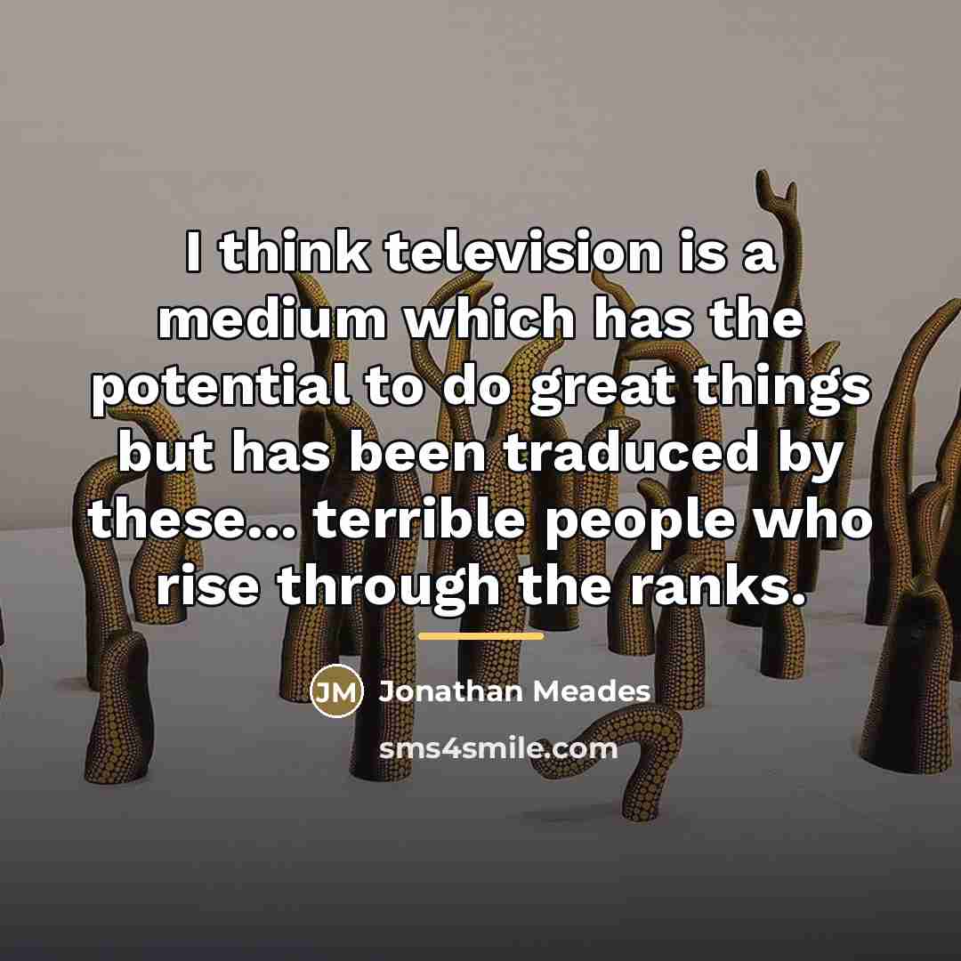 “I think television is a medium which has the potential…” quote by Jonathan Meades