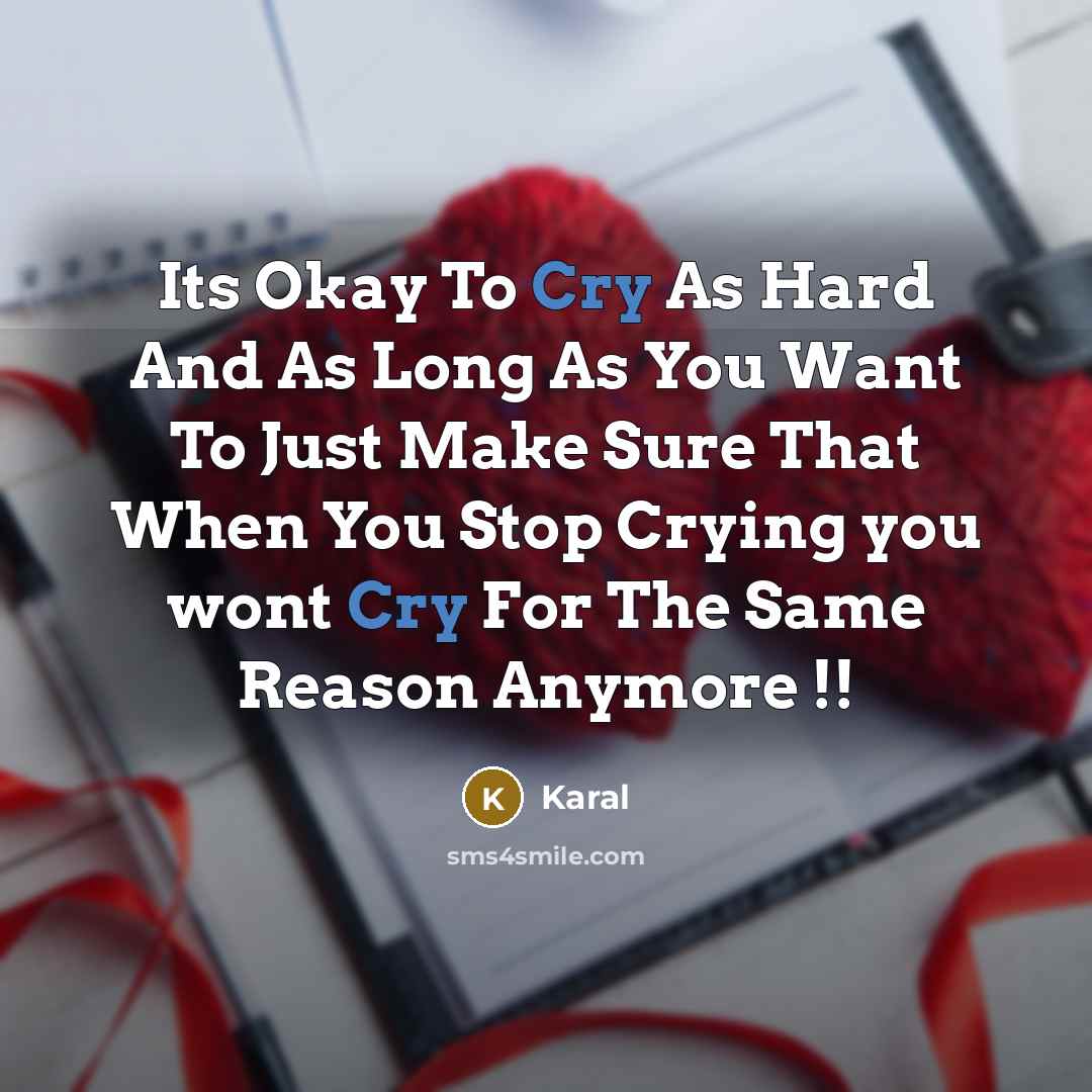 “Its Okay To Cry As Hard And As Long As…” quote by Karal