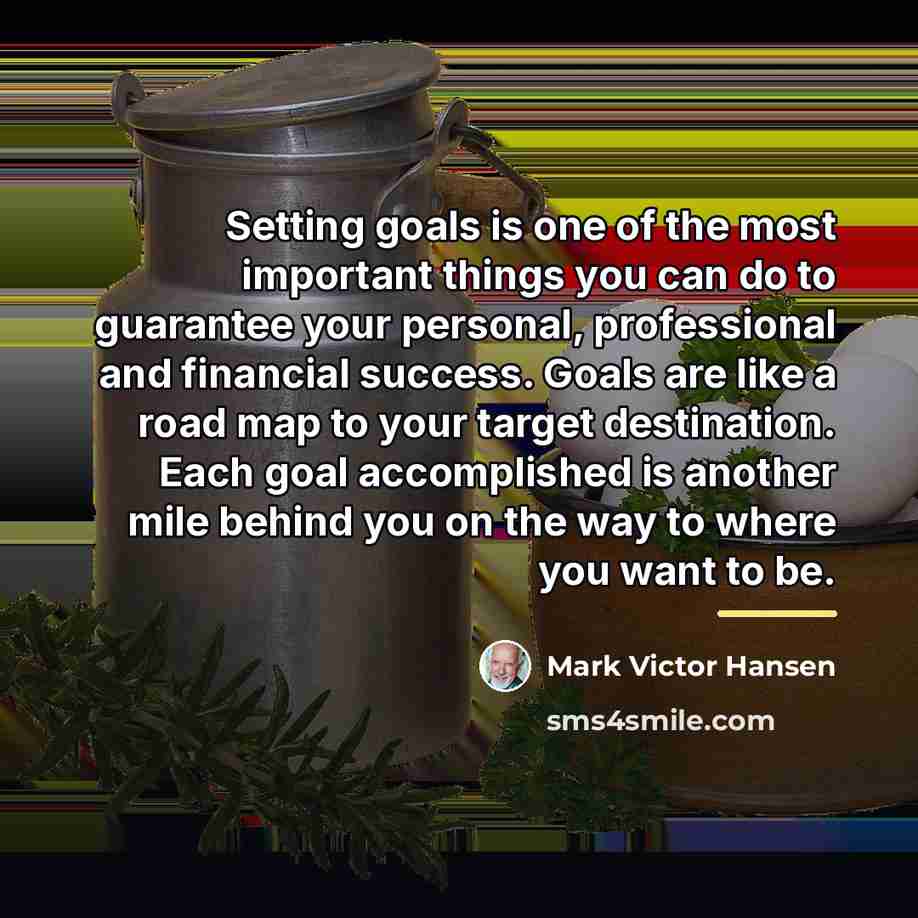 “Setting goals is one of the most important things you…” quote by Mark Victor Hansen