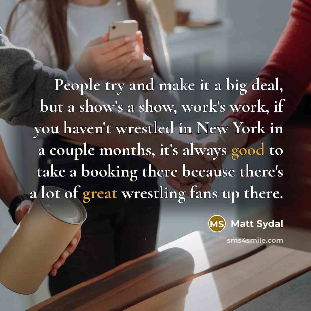 “People try and make it a big deal, but a…” quote by Matt Sydal