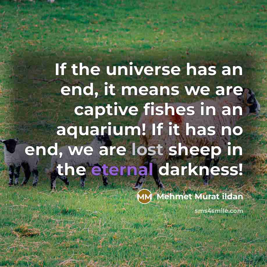 “If the universe has an end, it means we are…” quote by Mehmet Murat Ildan
