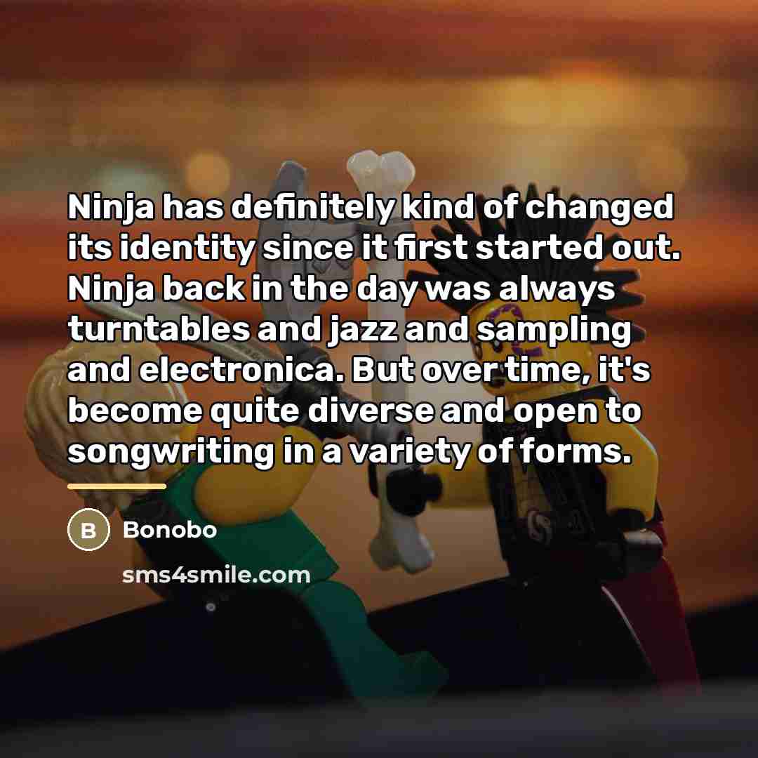 “Ninja has definitely kind of changed its identity since it…” quote by Bonobo