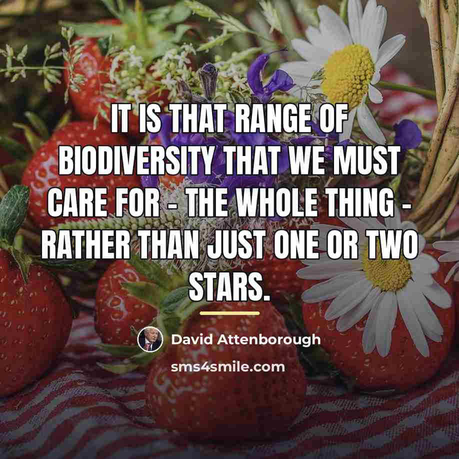 “It is that range of biodiversity that we must care…” quote by David Attenborough