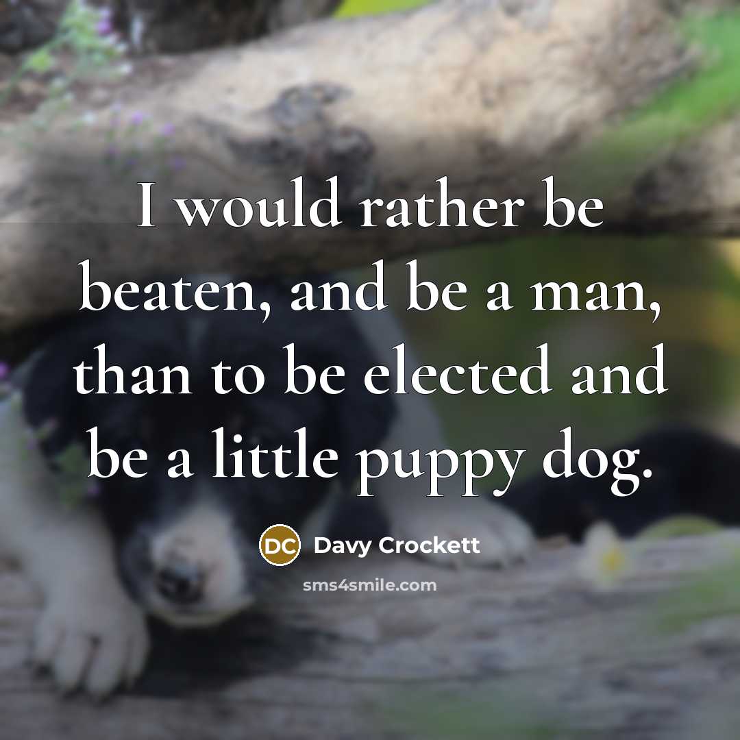 “I would rather be beaten, and be a man, than…” quote by Davy Crockett