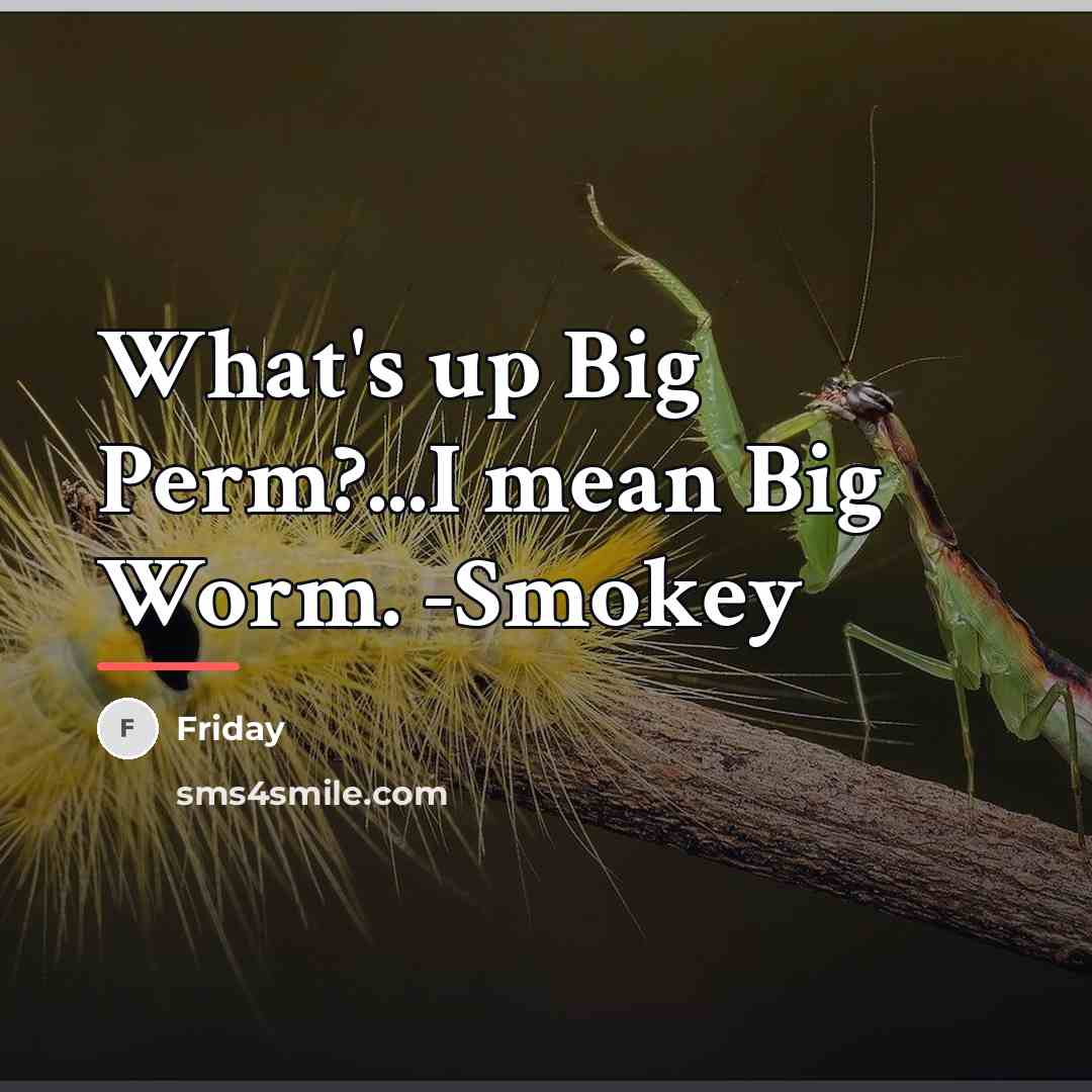 “What's up Big Perm?...I mean Big Worm. -Smokey…” quote by Friday