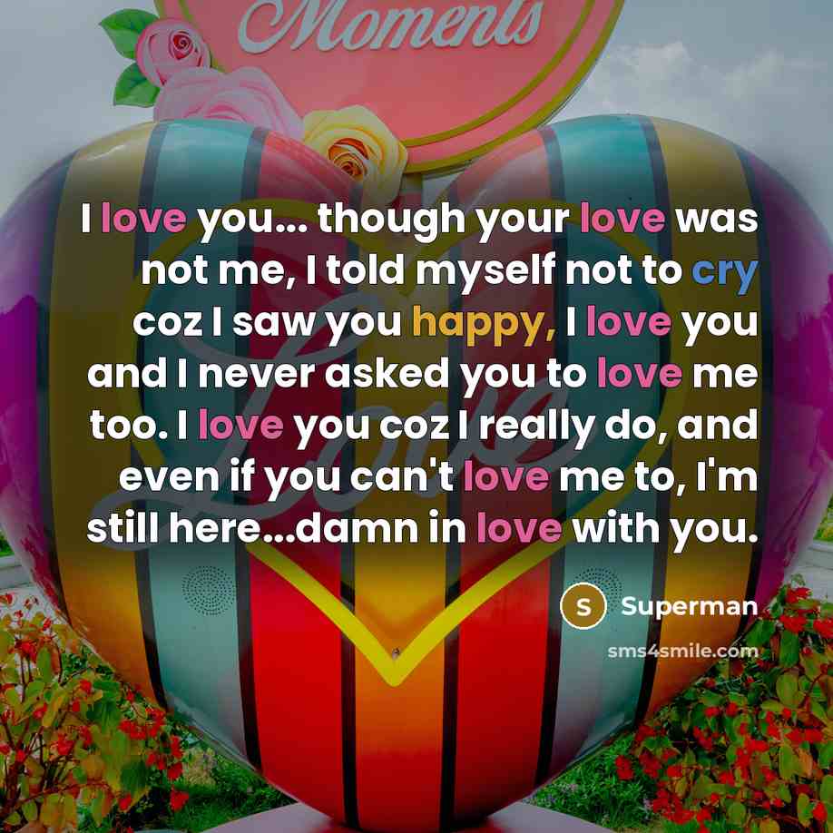 “I love you... though your love was not me, I…” quote by Superman