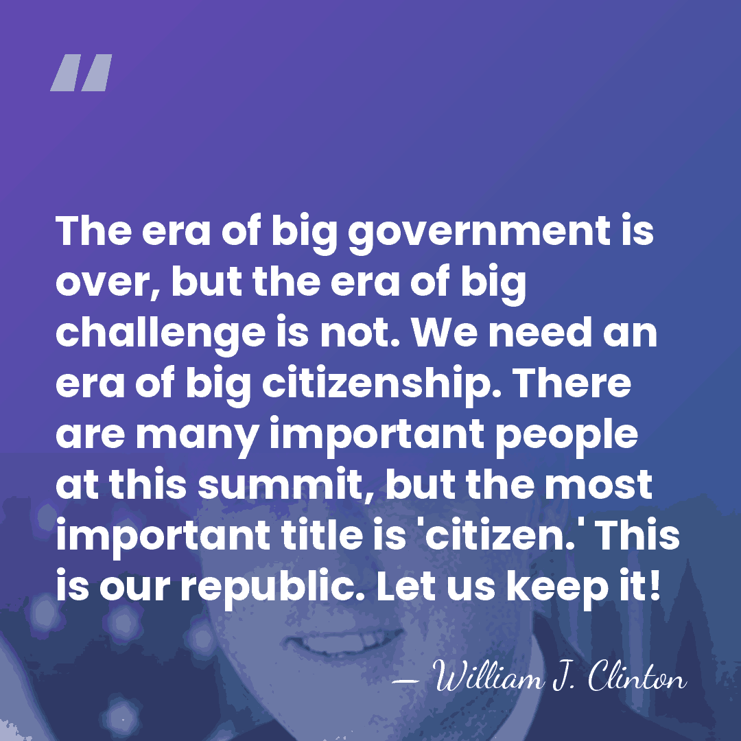 The era of big government is over, but the era of big&hellip; - William J. Clinton