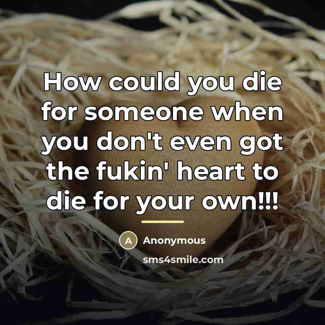 “How could you die for someone when you don't even…” quote by Anonymous