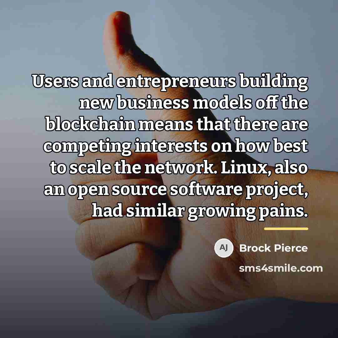 “Users and entrepreneurs building new business models off the blockchain…” quote by Brock Pierce