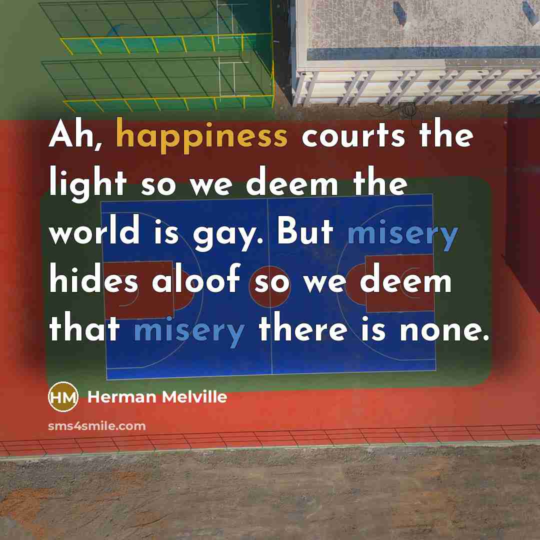 “Ah, happiness courts the light so we deem the world…” quote by Herman Melville