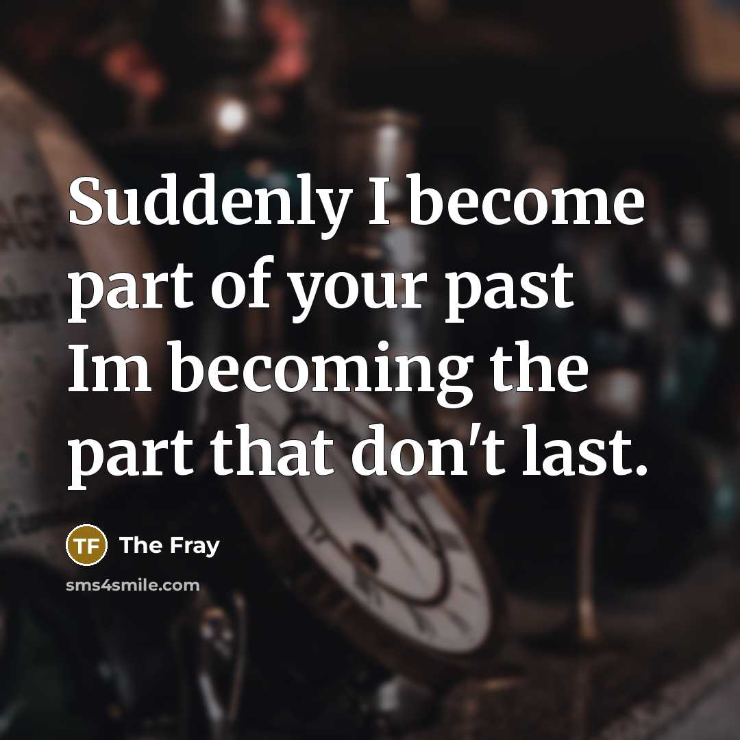 “Suddenly I become part of your past Im becoming the…” quote by The Fray