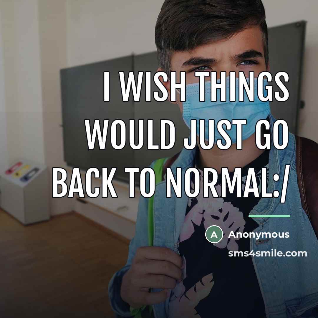 “I wish things would just go back to normal:/…” quote by Anonymous