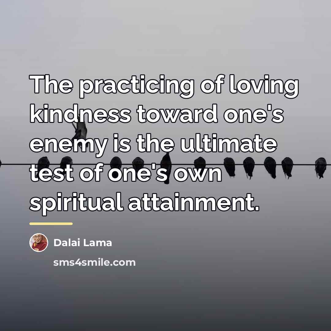 “The practicing of loving kindness toward one's enemy is the…” quote by Dalai Lama