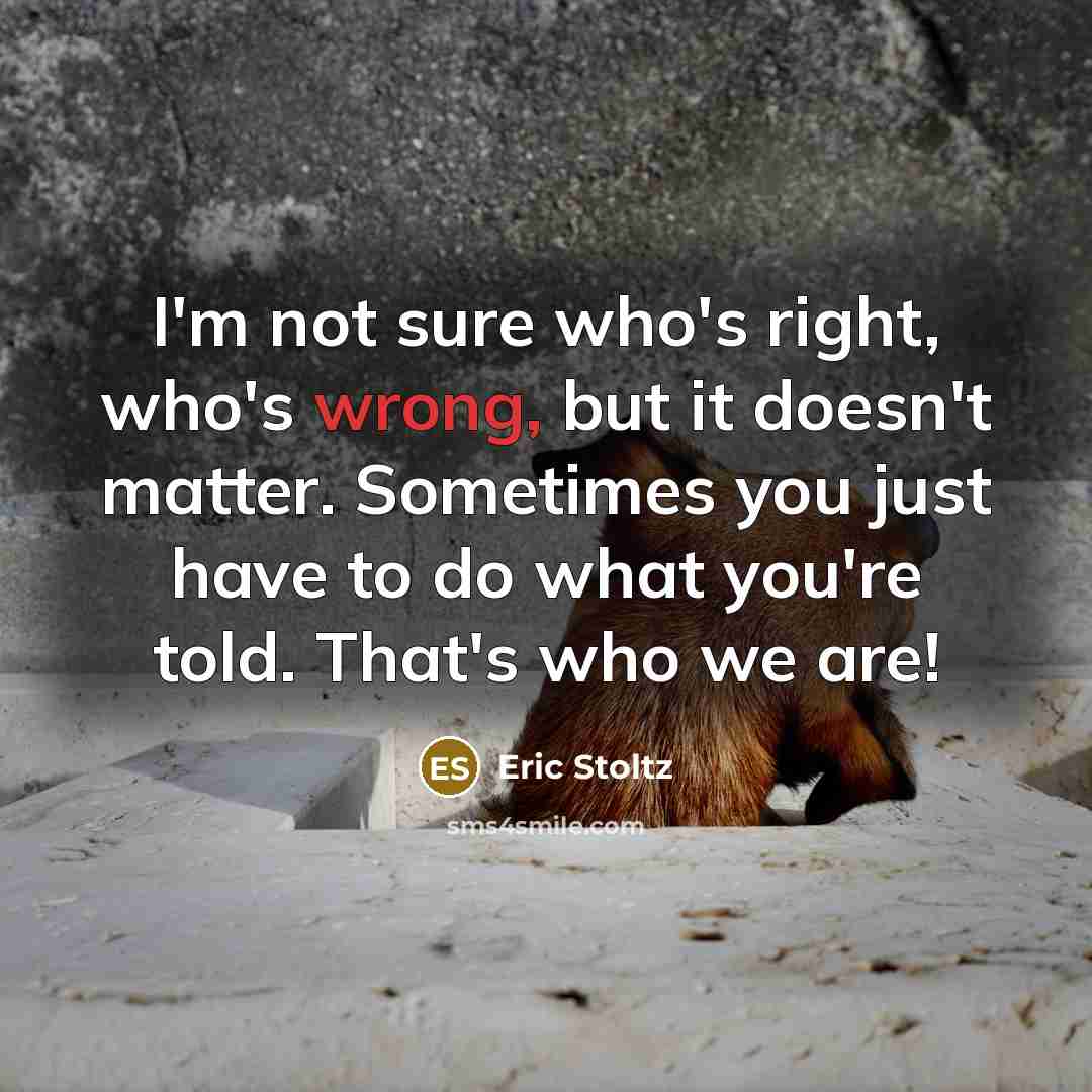 “I'm not sure who's right, who's wrong, but it doesn't…” quote by Eric Stoltz