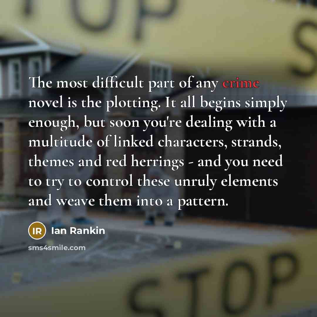 “The most difficult part of any crime novel is the…” quote by Ian Rankin