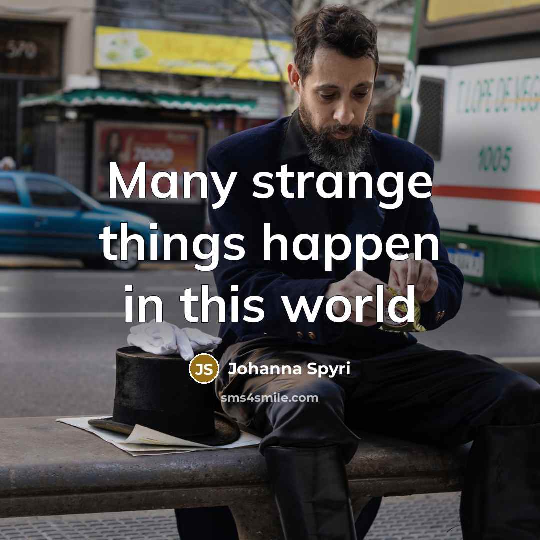 “Many strange things happen in this world…” quote by Johanna Spyri