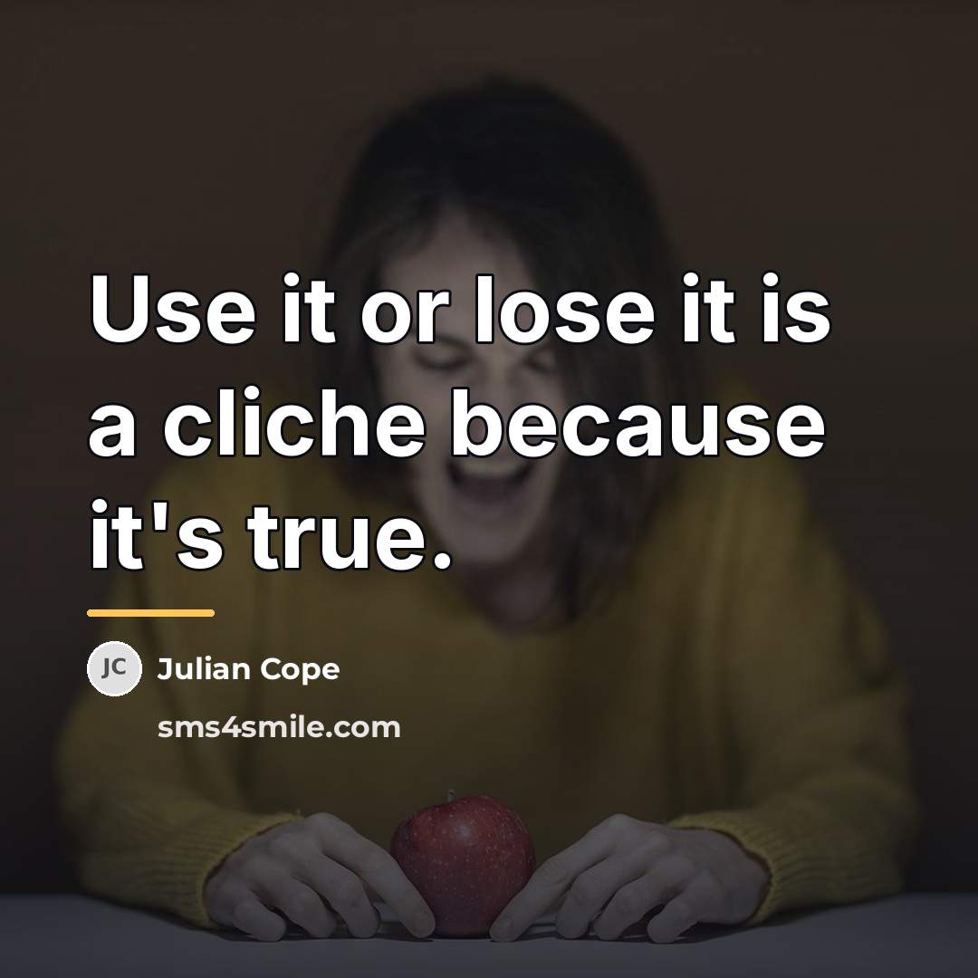 “Use it or lose it is a cliche because it's…” quote by Julian Cope