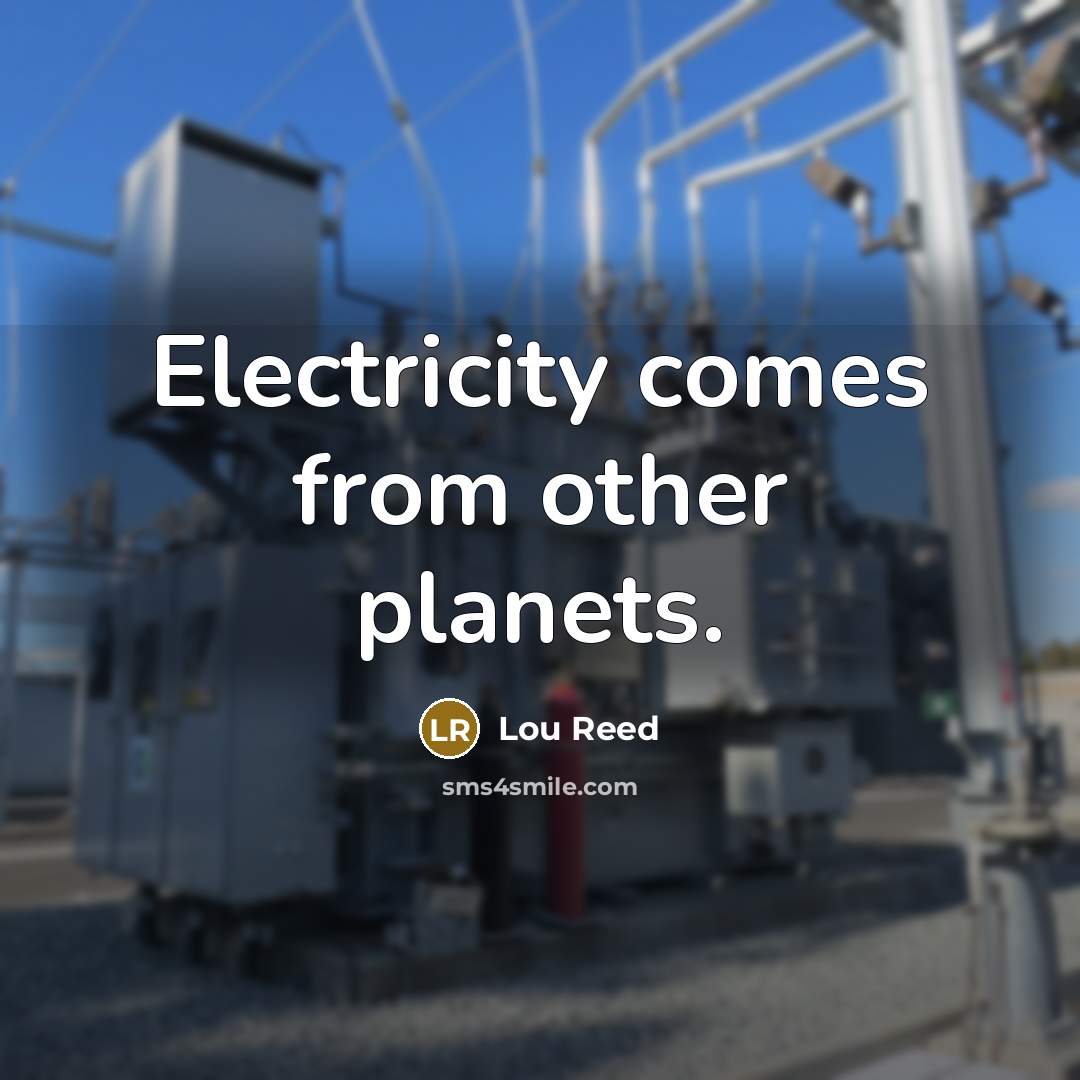 “Electricity comes from other planets.…” quote by Lou Reed