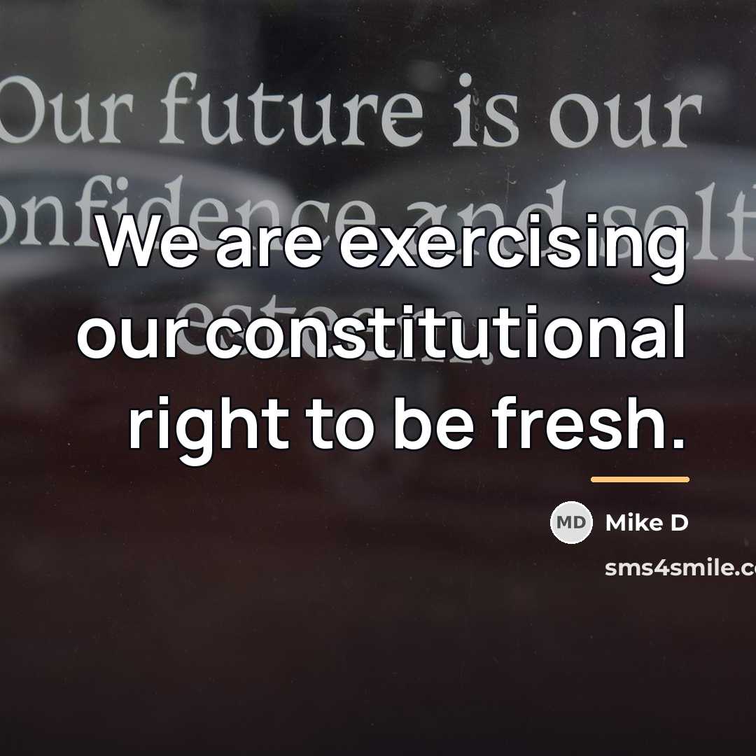 “We are exercising our constitutional right to be fresh.…” quote by Mike D