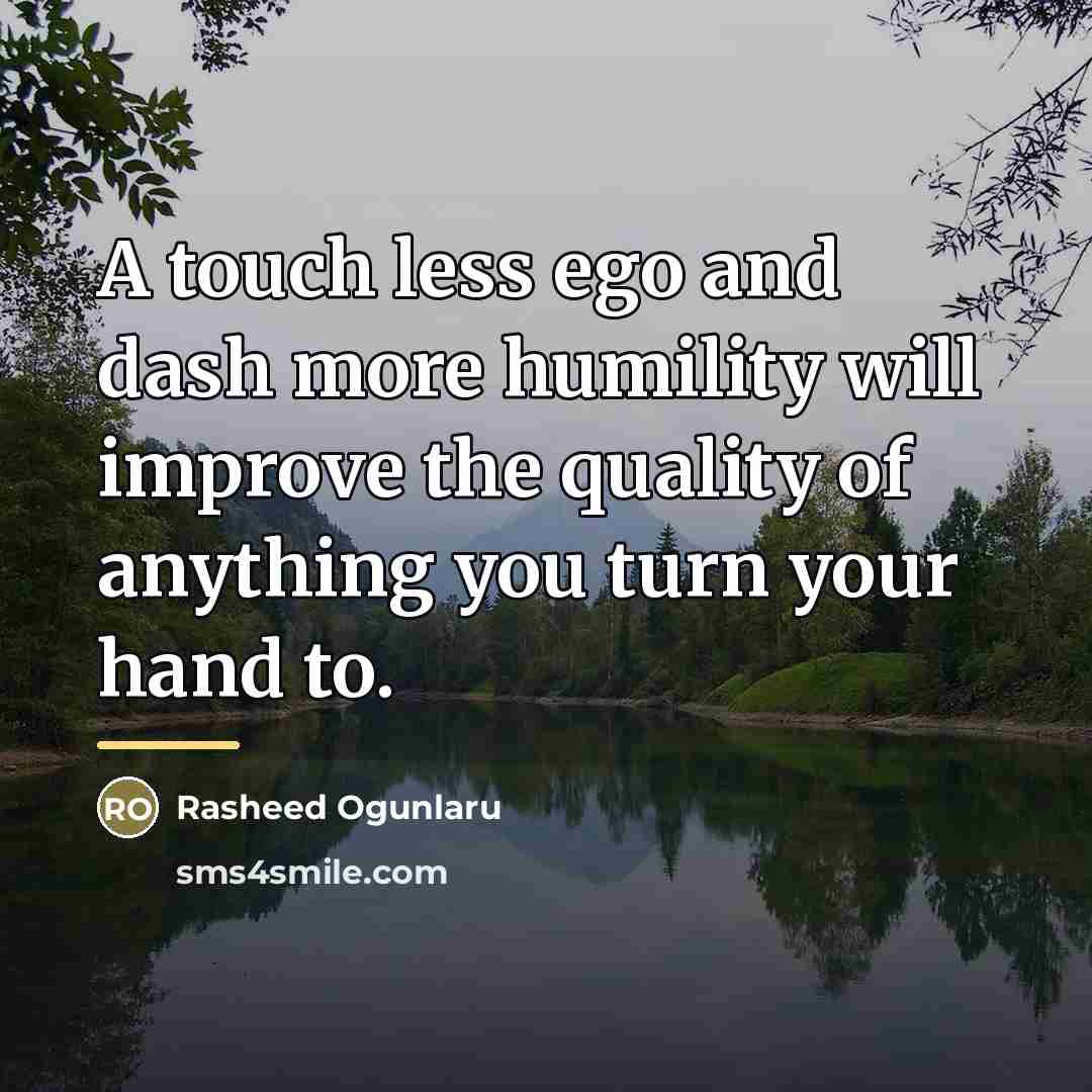 “A touch less ego and dash more humility will improve…” quote by Rasheed Ogunlaru