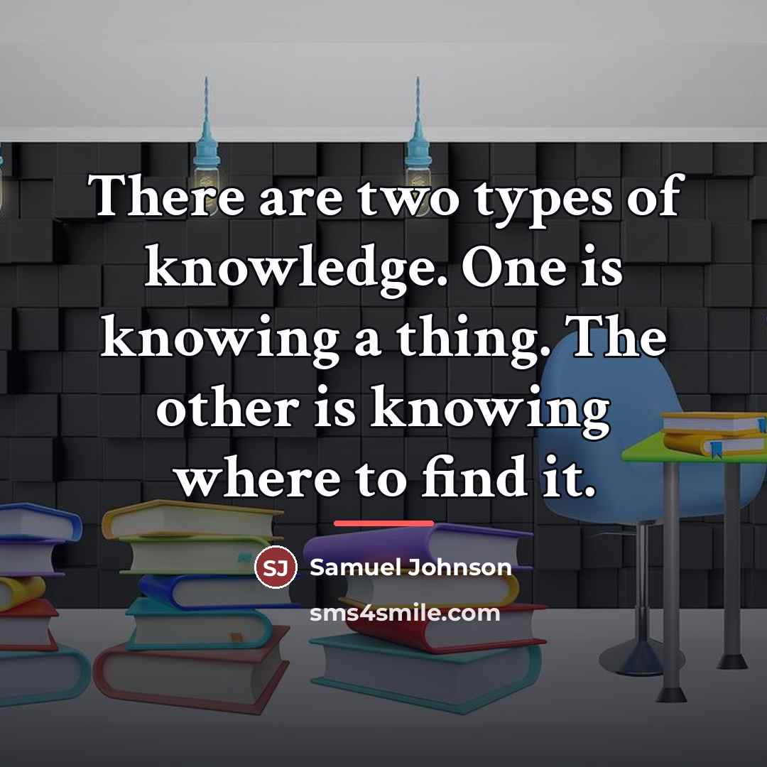 “There are two types of knowledge. One is knowing a…” quote by Samuel Johnson