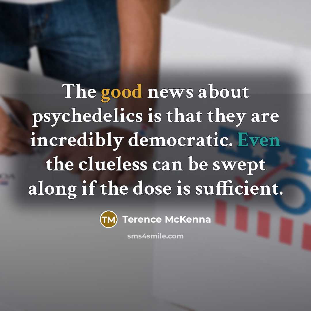 “The good news about psychedelics is that they are incredibly…” quote by Terence McKenna