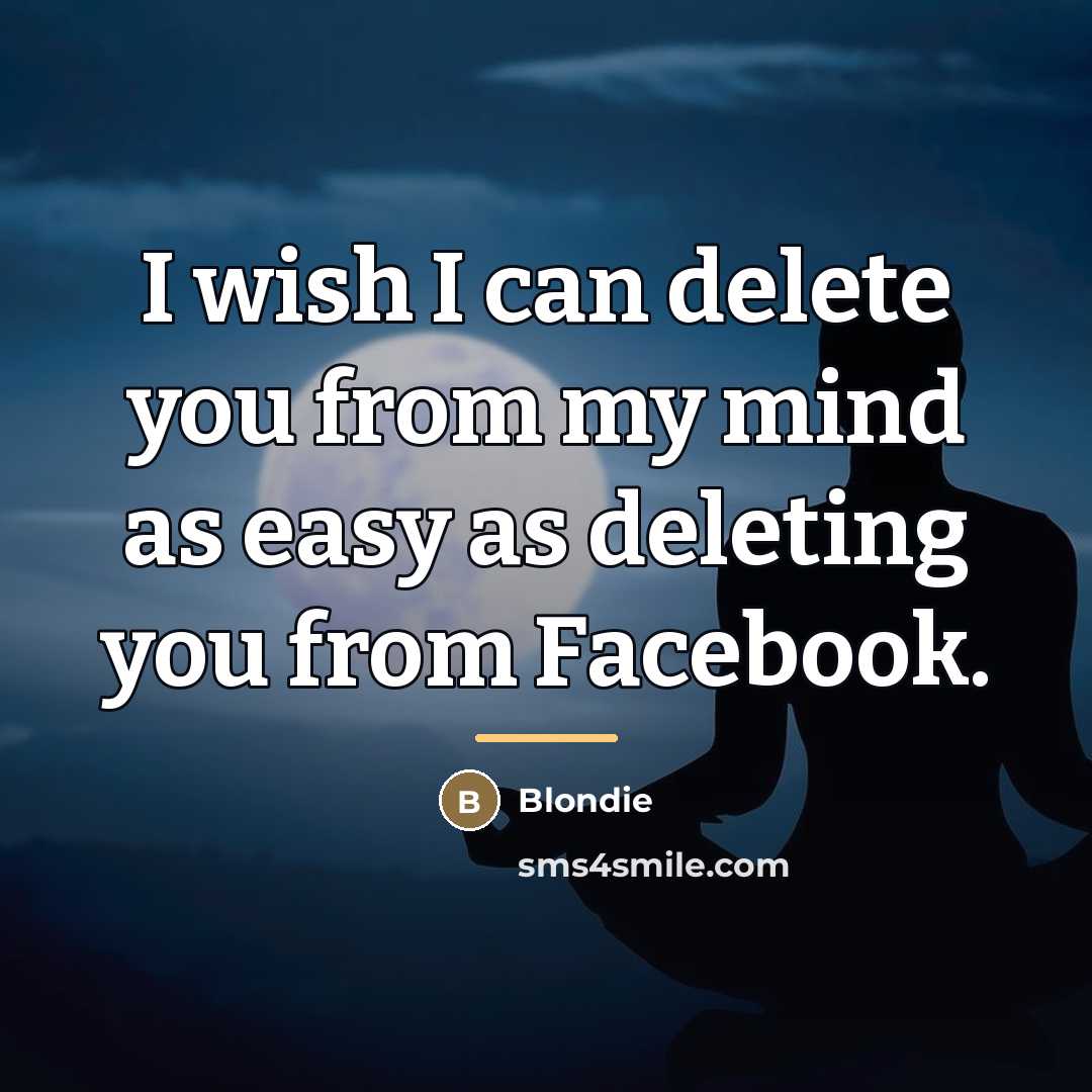“I wish I can delete you from my mind as…” quote by Blondie