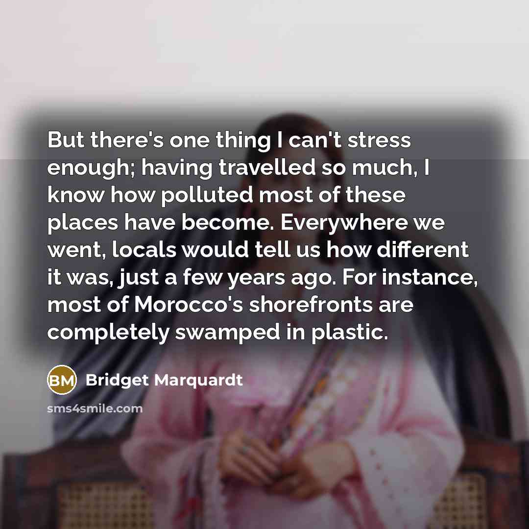 “But there's one thing I can't stress enough; having travelled…” quote by Bridget Marquardt