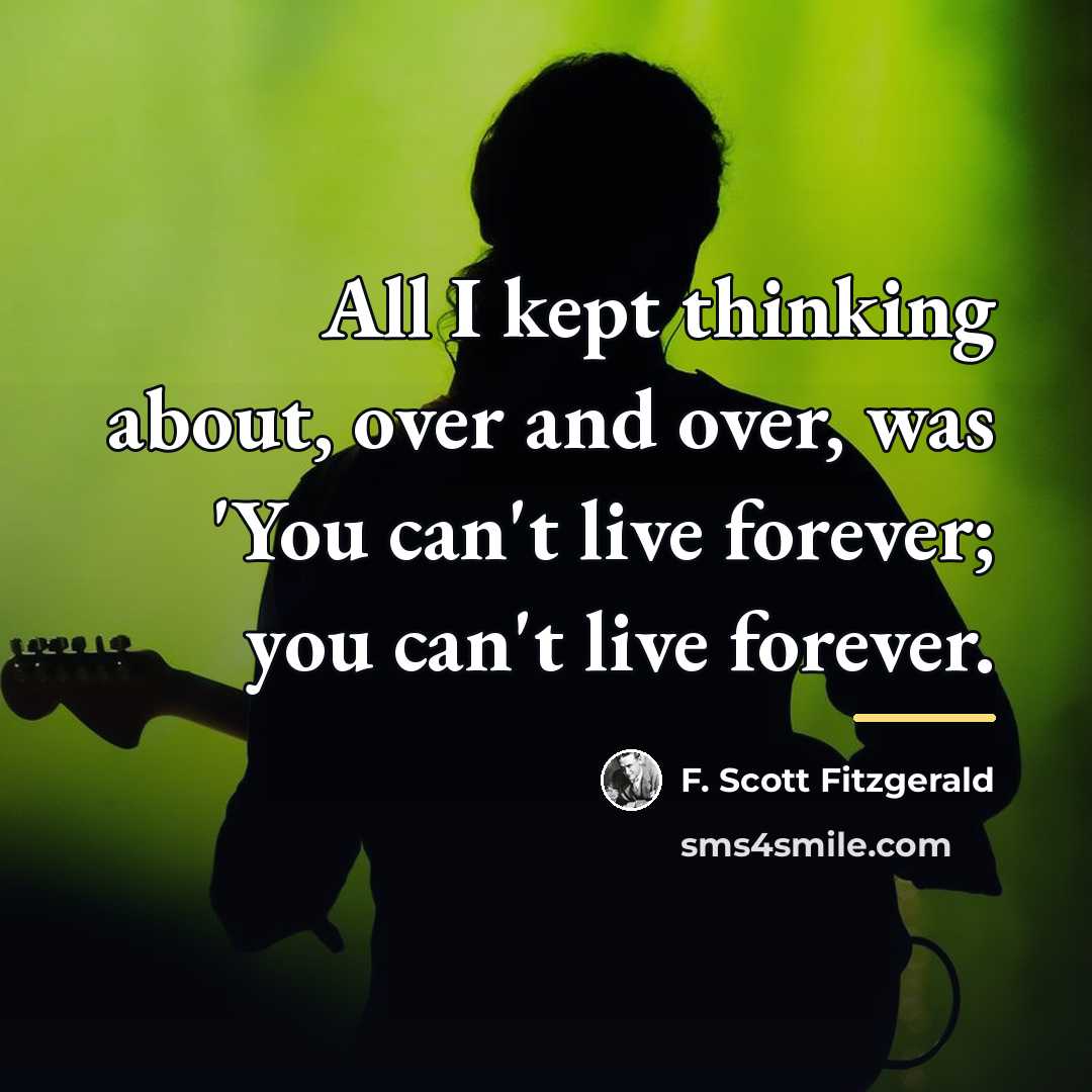“All I kept thinking about, over and over, was 'You…” quote by F. Scott Fitzgerald