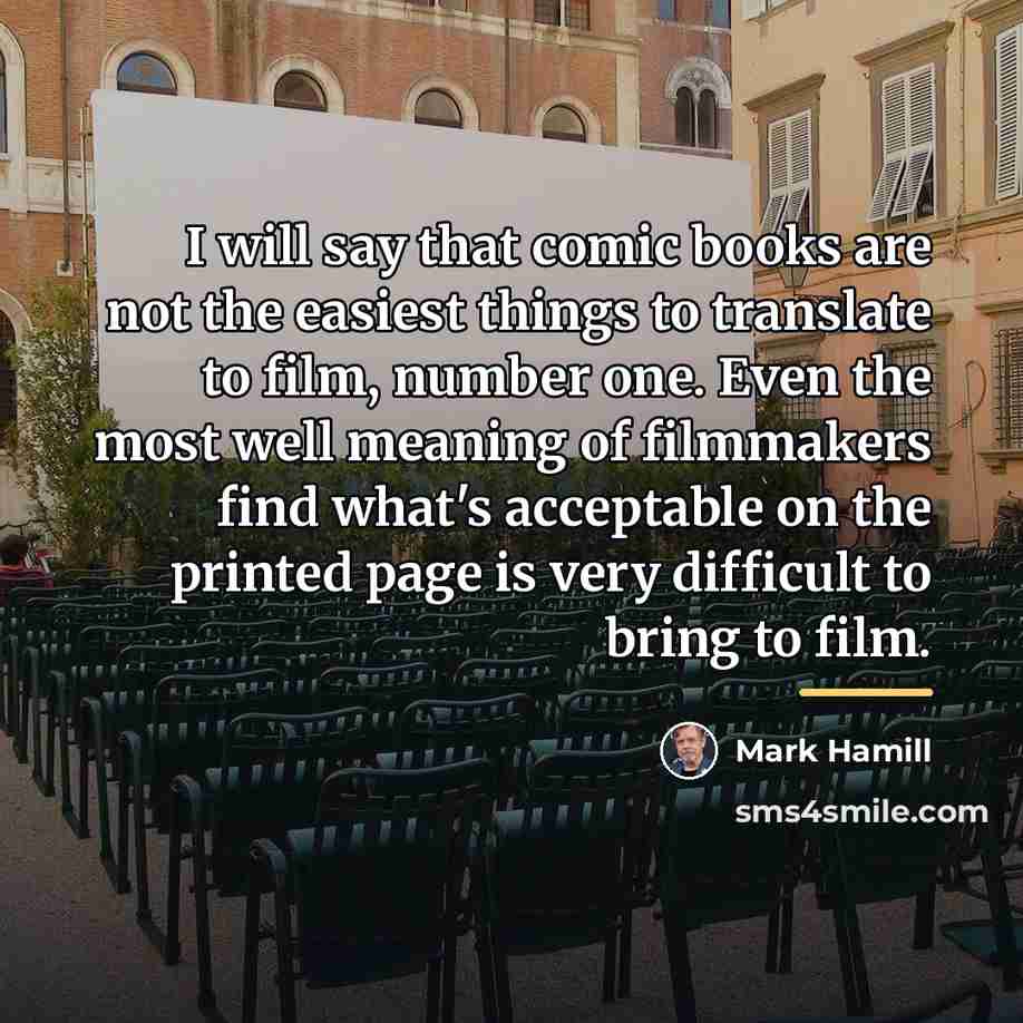 “I will say that comic books are not the easiest…” quote by Mark Hamill