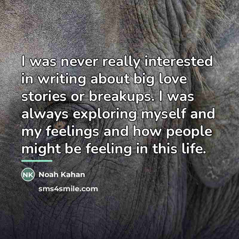 “I was never really interested in writing about big love…” quote by Noah Kahan