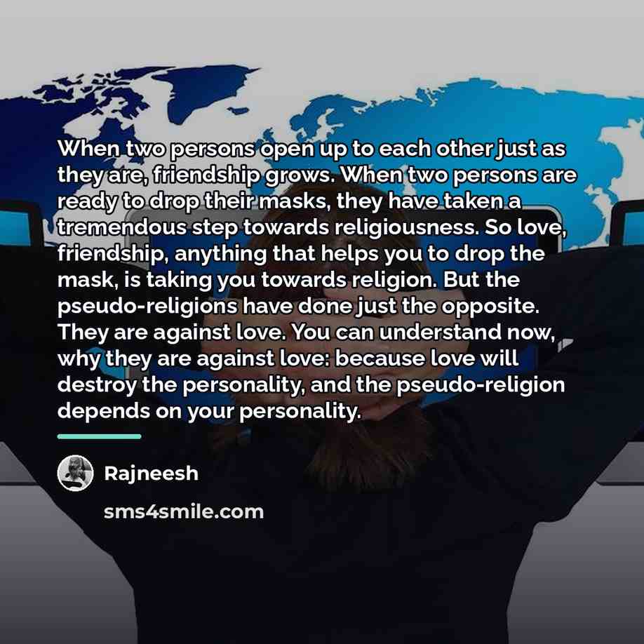 “When two persons open up to each other just as…” quote by Rajneesh
