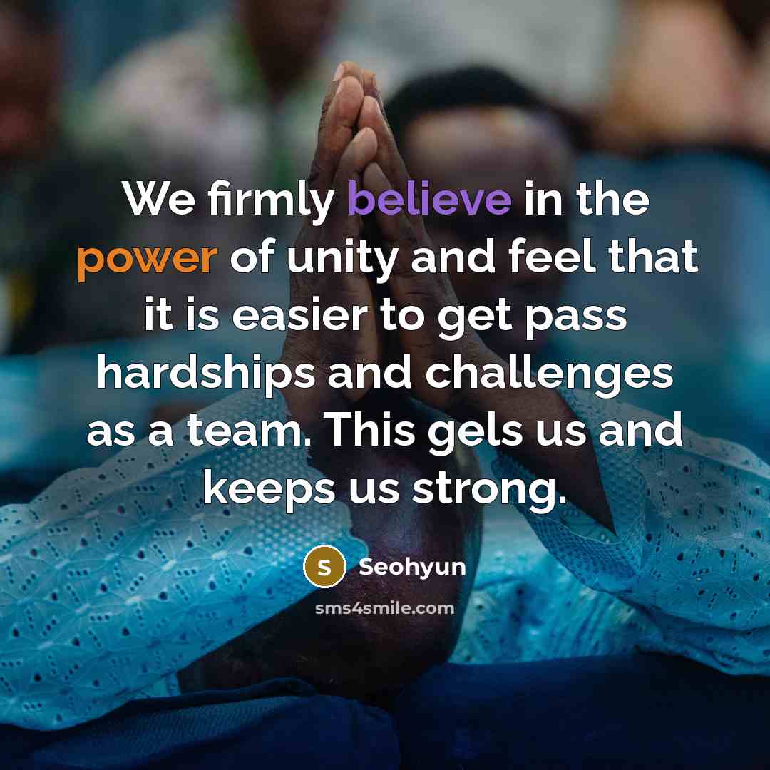 “We firmly believe in the power of unity and feel…” quote by Seohyun