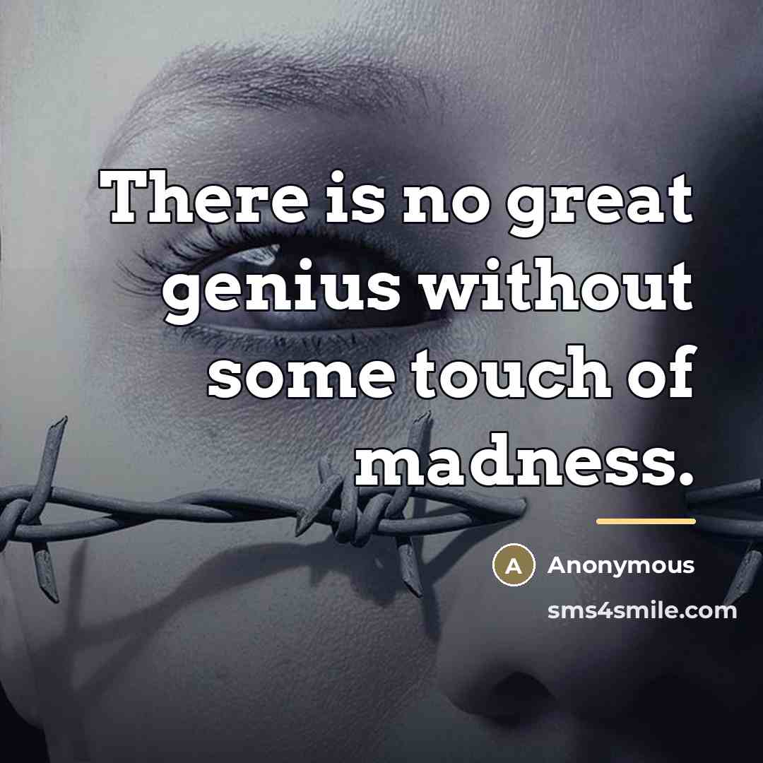 “There is no great genius without some touch of madness.…” quote by Anonymous