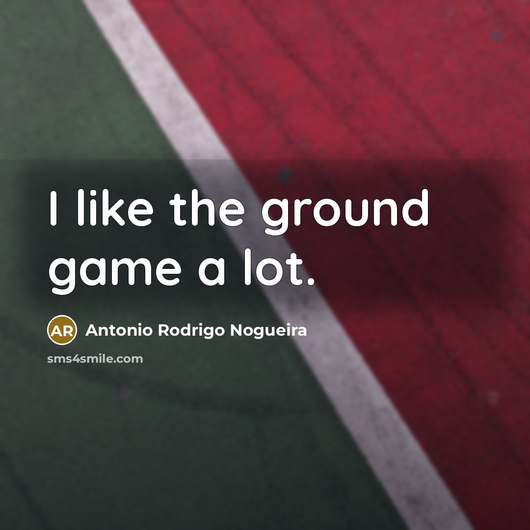 “I like the ground game a lot.…” quote by Antonio Rodrigo Nogueira