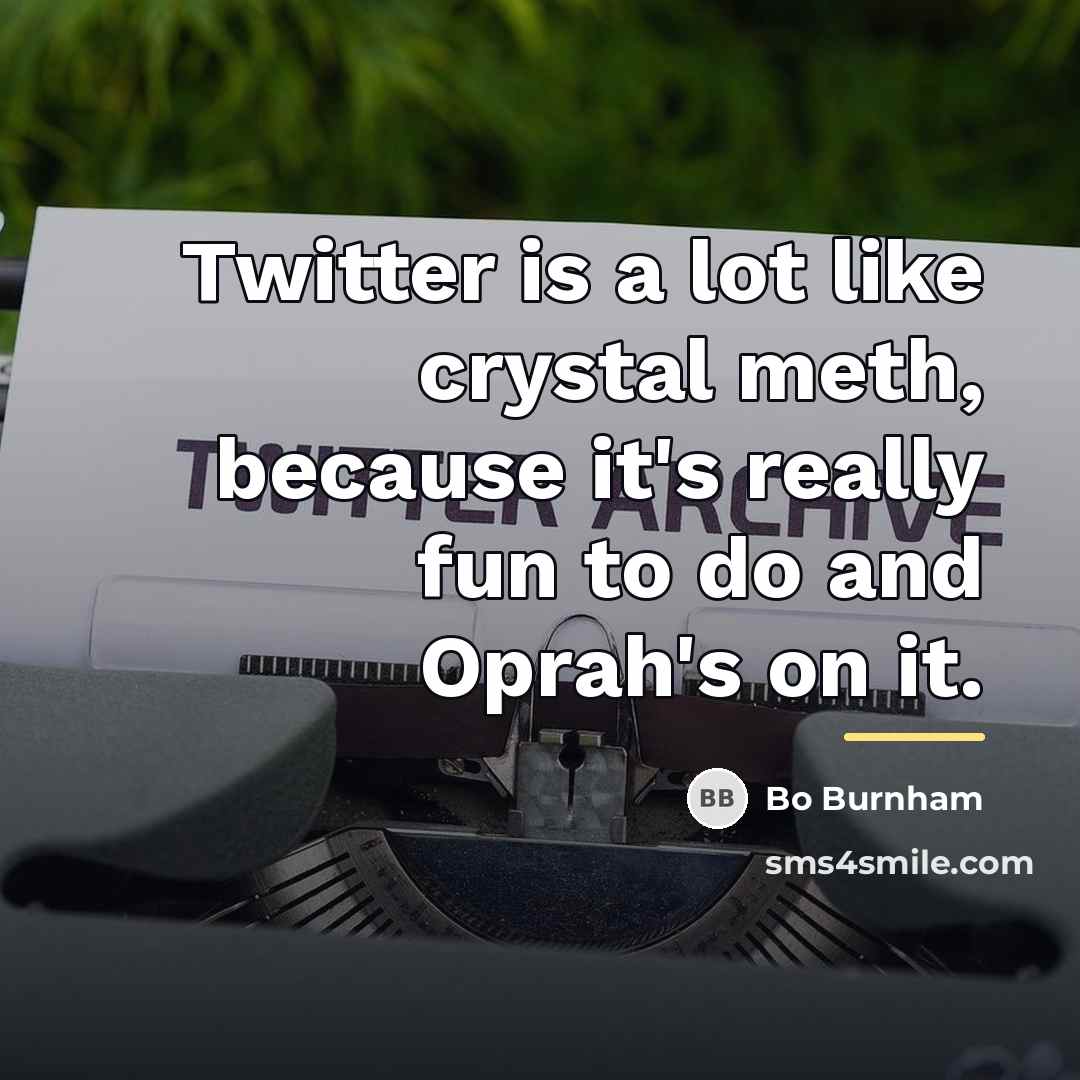 “Twitter is a lot like crystal meth, because it's really…” quote by Bo Burnham