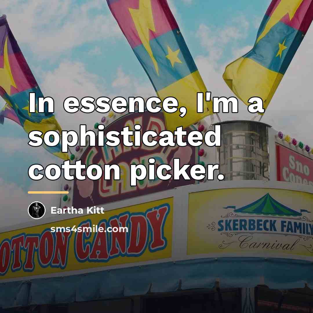 “In essence, I'm a sophisticated cotton picker.…” quote by Eartha Kitt