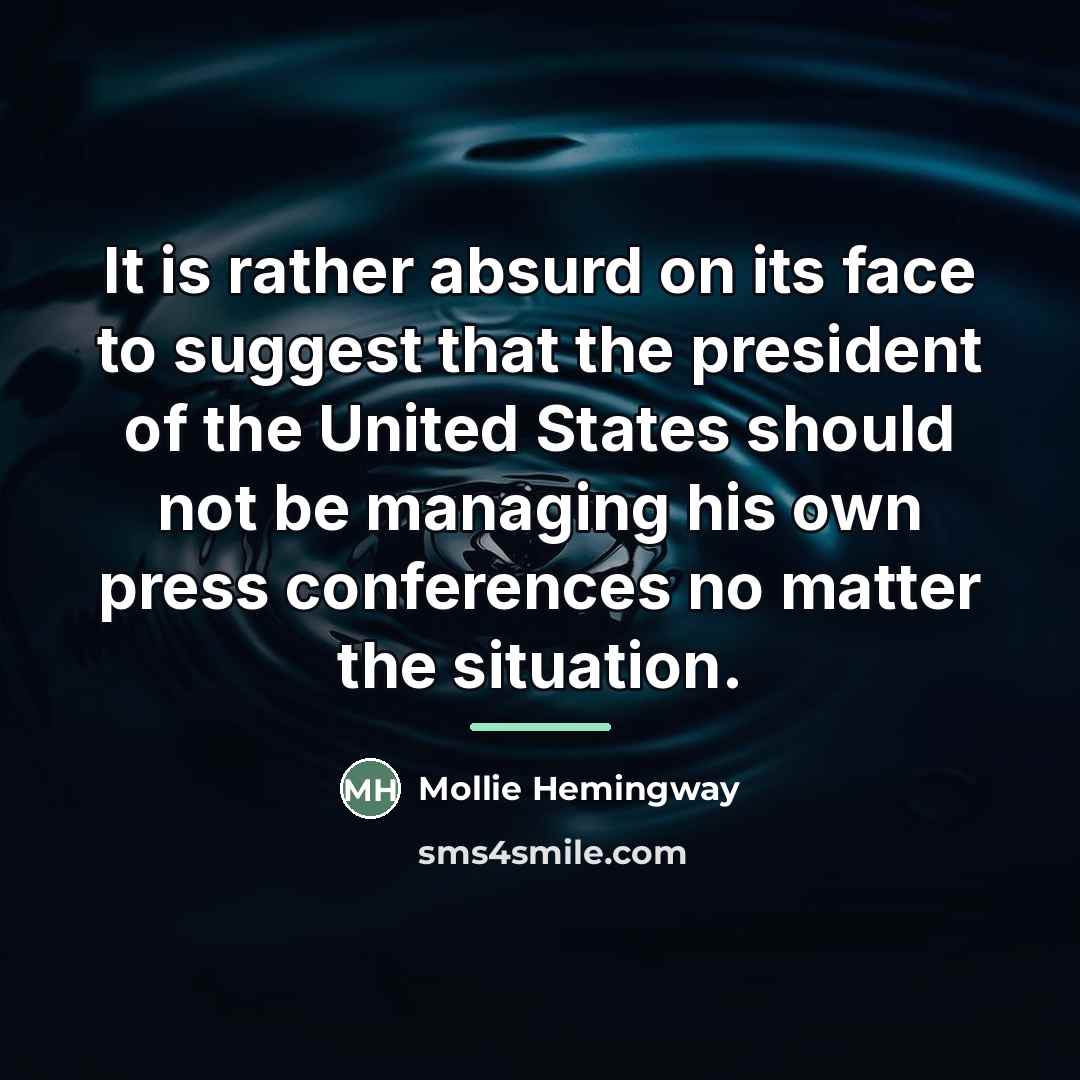 “It is rather absurd on its face to suggest that…” quote by Mollie Hemingway