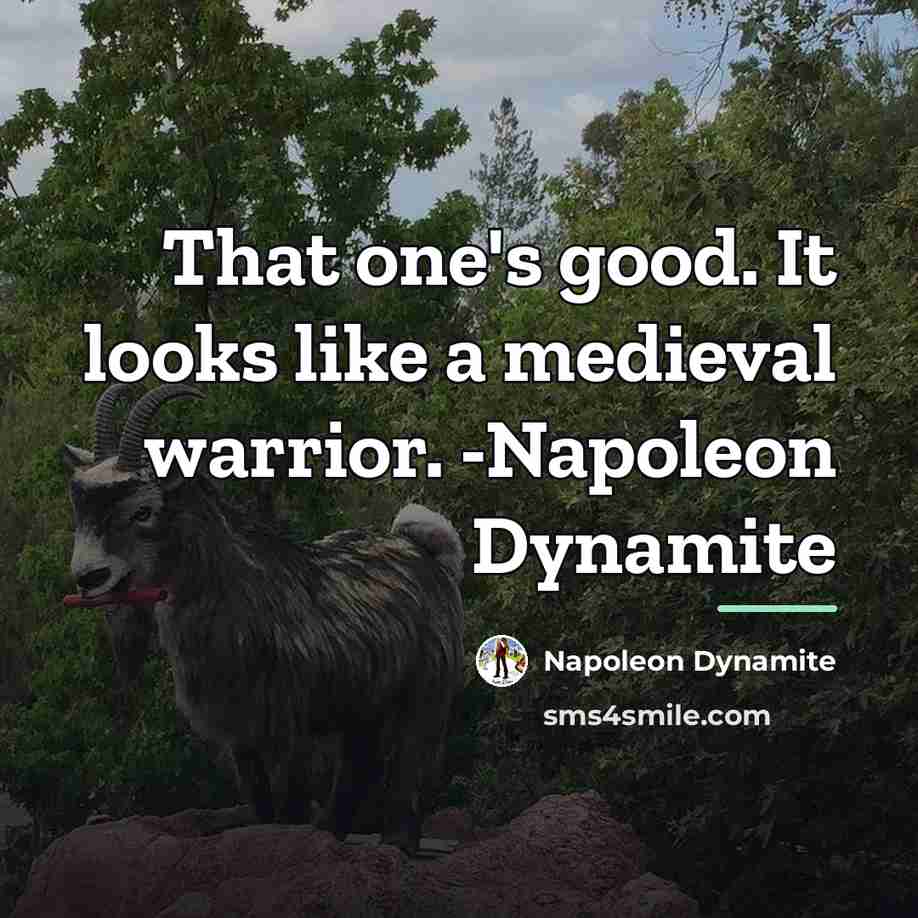 “That one's good. It looks like a medieval warrior. -Napoleon…” quote by Napoleon Dynamite
