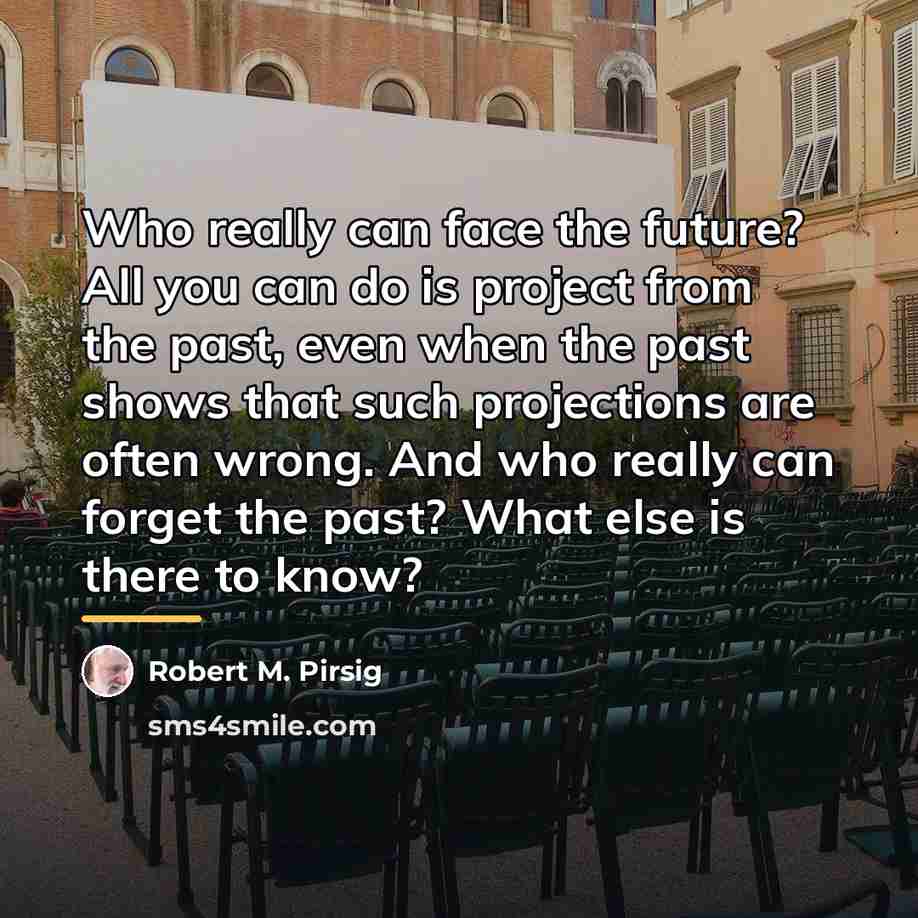 “Who really can face the future? All you can do…” quote by Robert M. Pirsig