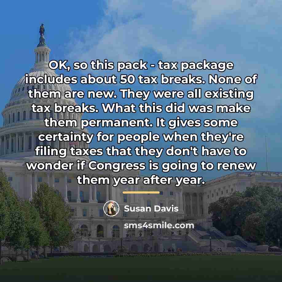 “OK, so this pack - tax package includes about 50…” quote by Susan Davis
