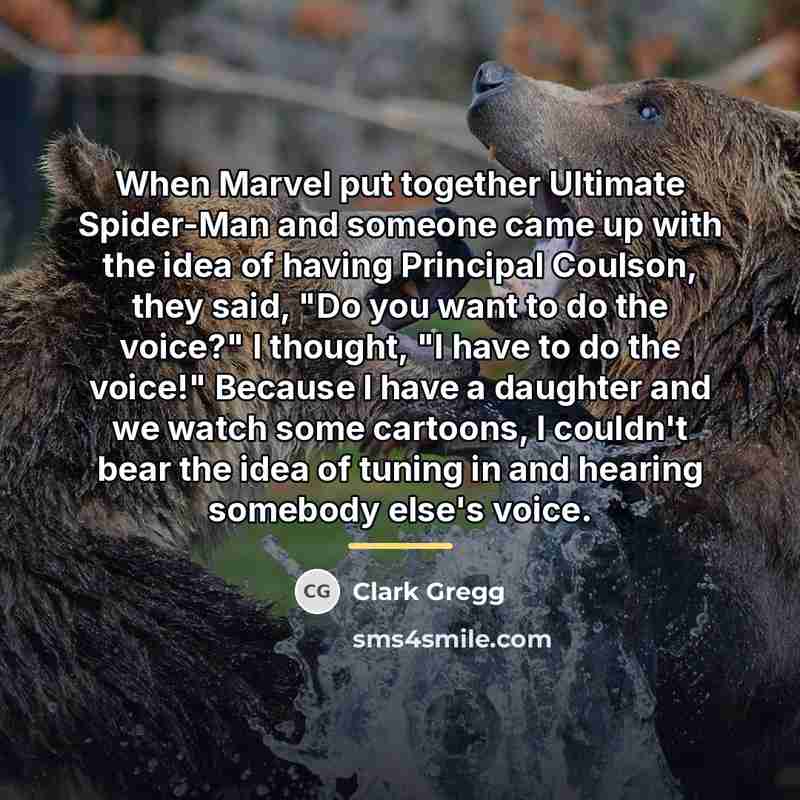 “When Marvel put together Ultimate Spider-Man and someone came up…” quote by Clark Gregg