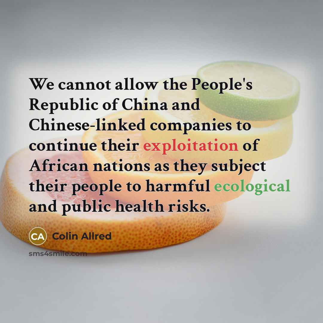 “We cannot allow the People's Republic of China and Chinese-linked…” quote by Colin Allred