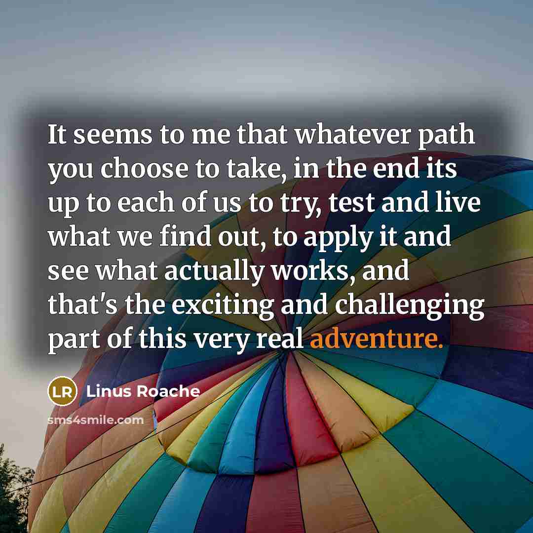 “It seems to me that whatever path you choose to…” quote by Linus Roache